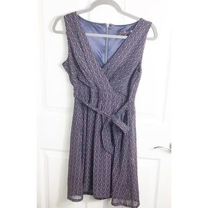 🌈3/25$ Tenki Blue Printed Lined Chiffon Dress